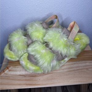 UGG Fluffy Lime Green Sandals